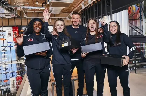 Goals4Girls participants meet David Beckham
